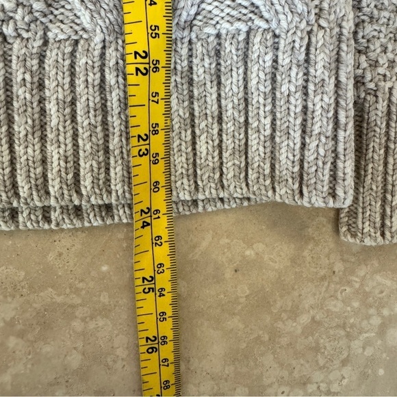 Amur Ulla Fringe Beige Cable Knit Merino Wool Round Neck Womens Size S Pullover - Picture 14 of 16